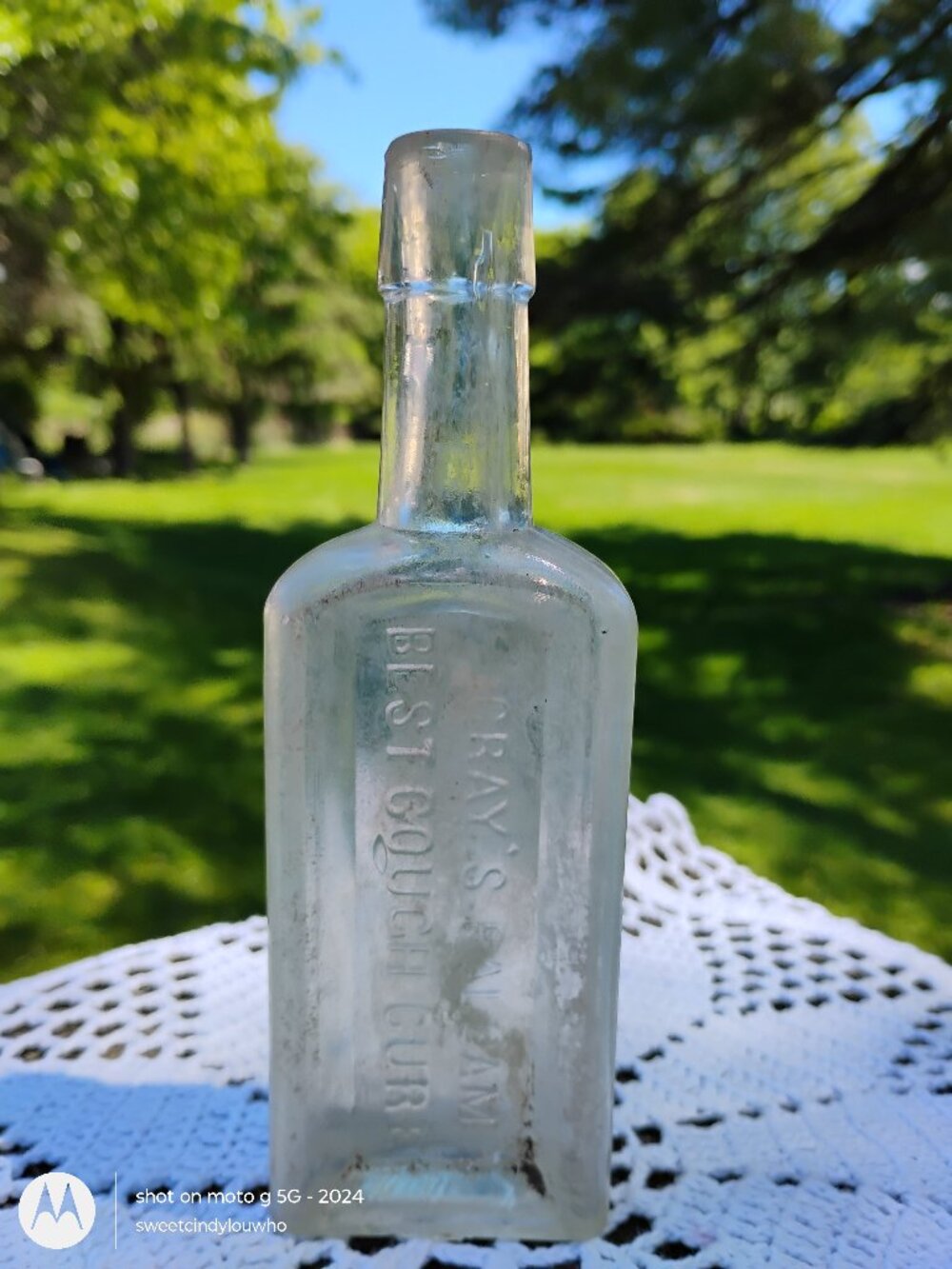Gray's Balsam Best Cough Cure old medicine bottle LeRoy, NY 1890s early 1900s